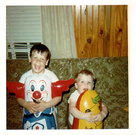 1969 - Crossett AR - Scott and Stephen with punching dummies