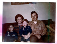 1970 - Ashdown AR - Jolene and Roy Tom with Scott and Stephen in their Snoopy Flight Suits