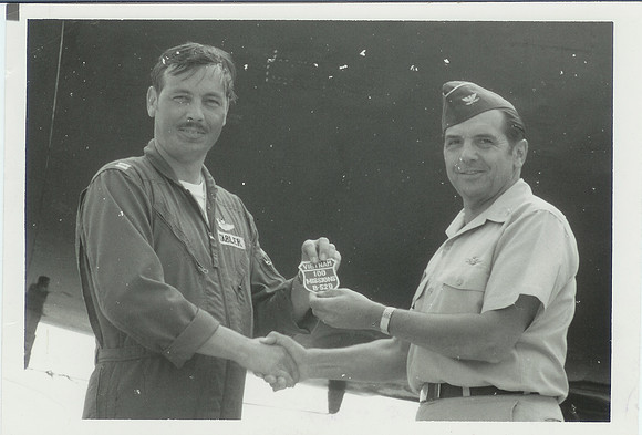 1971 - South East Asia - Roy Tom receiving Vietnam 100 Missions patch
