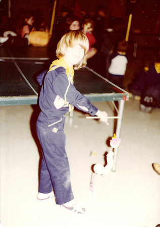 1975 Cub Scout Stephen Plays Ping-Pong