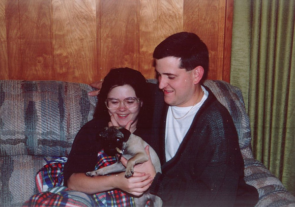 1992 - Ft Smith AR - Simon the Puppy with Darla and Andy