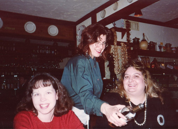 1994-02 - Shreveport LA - Lauren, M'Lee and Amylou at Olive St Bistro for Valentine's Day Lunch