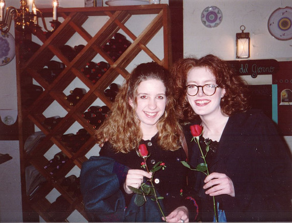 1994-02 - Shreveport LA - Leslie and Ashley at Olive St Bistro for Valentine's Day Lunch